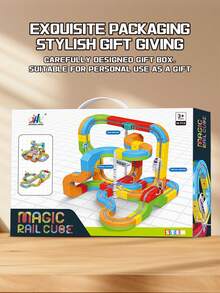 KlickRail Electric Train Set, Block Splicing Tracks, Matching Electric Circulation Train, 32/48 Pieces Block Car Tracks For Kids, 3-5 Year Olds, Construction Toy Train Tracks, Gravity Resistant, 3D Embedded Layout & Motor Vehicle, STEM Learning Gifts, Suitable For Halloween, Christmas, Thanksgiving Gifting