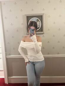 Livesso Women's Off Shoulder Casual Long Sleeve Lightweight Sweater Fall - Apricot - View 3