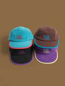 日系复古五片式拼接棒球帽男女夏季薄款透气防晒时尚贴布速干帽子 - 彩色 - 查看 2