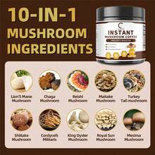 MULITTEA Instant Mushroom Coffee 120g (40 Servings) – With 10-In-1 Mushroom Blend (Lion's Mane, Chaga, Reishi), Supports Immunity, Jitter-Free Energy, Focus & Digestive Health For Adults - 120g - Xem 3
