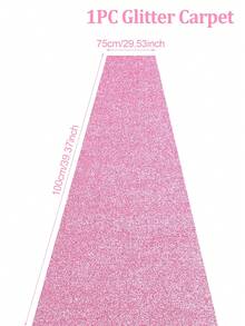 1块75*300厘米/75*500厘米粉色背景布，闪亮粉色亮片地毯，适用于婚礼、新娘送礼会、生日派对、周年纪念、节日家庭聚会背景装饰、户外装饰、婚礼装饰、现代风格摄影道具