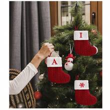 Christmas Tree Decor Letter Socks, Creative Christmas Tree Hanging Ornament Gift, Party Decoration Home Decor Christmas Decorations Room Decor