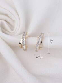 أقراط حلقي ملفوف مكعب زركونيا زخرفة