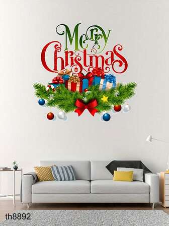 1pc Art Decor Christmas Tree Polyvinyl Chloride Wall Decal - Glossy Finish, Leaf Pattern, Self-Adhesive Toilet Christmas Decoration Stickers Decals, Single Use, Detachable Decor For Living Room, Bedroom, And Glass Window Displays -15.7'' Wall Stickers Room Decor Wall Sticker Wall Decor Home Decor