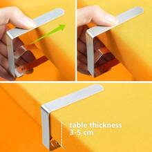 8 Pack Tablecloth Clips Stainless Steel Table Cover Non-Slip Fixing Clips Kitchen Tablecloth Clips Home Tablecloth Non-Slip Fixers Clear Plastic Tablecloth Clips Suitable For Wedding Parties And Family Dinner Tablecloth Fasteners Kitchen And Restaurant Hotel Essential Gadgets - Multicolor - View 2