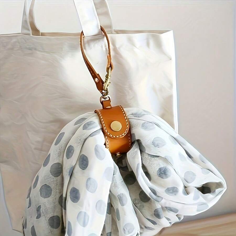1pc Towel Silk Scarf Glove Storage Strap Outdoor Portable Scarf Storage Clip Simple Storage Clip, Organizer Clips - Multi-Purpose Bag Clip, Glove Holder, Scarf & Hat Keeper With Loop Strap - Secure Attachment For Handbags, Purses, Travel