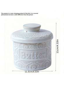 1pc American Country Style Ceramic Butter Dish, Restaurant Cheese Storage Jar With Lid, Household Butter Container - Butter Box - View 11