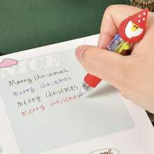 8pcs Random Christmas Ballpoint Pens - Reindeer/Snowman Designs, 4-In-1 Colors, Comfortable Writing, Suitable For Office/Party/Back-To-School Prizes, Essential Christmas Gifts, Stocking Stuffers, Holiday Favors, Party Supplies, Fun Stationery, Reliable Ink, Durable Plastic, Writing Essentials, Multi-Pack Pens, Office Workers, Party Planners