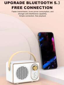 Altavoz Bluetooth portátil y inalámbrico vintage, compatible con reproducción USB/tarjeta TF, altavoz pequeño y creativo de alta calidad, opción de regalo ideal