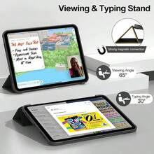 Compatible With IPad (A16) Case/IPad Pro Air /1/2/3/4/5/6/7/8/9/11/10th Generation Case [10.2/10.9/9.7/11-Inch 2025/10.9 Inch 2017/2018/2019/2020/2021/20222024] , Trifold Stand Smart Cover With Soft TPU Back,Auto Wake/Sleep(Balck) - Black - View 3