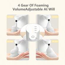 500ml Touchless Rechargeable Infrared Sensor Soap Dispenser, Wall-Mounted Electric Smart Foaming Hand Wash Liquid Dispenser, Automatic Kitchen Dish Soap Dispenser, Made Of ABS Material, IPX5 Waterproof, 4 Flow Rate Adjustable, Suitable For Bathroom, Kitchen, Restroom, Essential Gift For Christmas, Halloween, New Arrival For Autumn