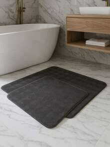 2-Piece Non-Slip Bath Mat Set – 60x100 Cm + 50x60 Cm – Soft 100% Polyester – Dotted PVC Backing – Machine Washable, Quick-Drying – Bathroom & Indoor Use – Made In Turkey