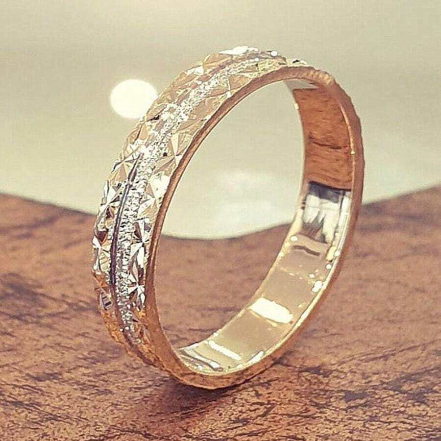 14k Gold Plated Elegant & Luxurious Promise Ring For Women, Suitable For Gifts And Daily Wear, Exquisite Ladies Ring, Perfect For Valentine's Day, Anniversary, Birthday Gifts