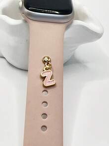 1pc Diamond Encrusted 26 English Letter Charm, Suitable For Silicone Watch Band Decoration - one-size - View 61