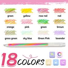 18Pcs Mixing Of 3 Colors Rainbow Gel Pens Color Changing Ballpoint Pen Glitter Pen Set For Adults Coloring Books Drawing Doodling Scrapbooking Notes,Artist Illustrating