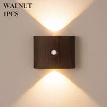 LED Bewegungsmelder Nachtlicht, Induktionslampe, LED Wandleuchte, USB aufladbar und mit 1200mAh Batterie betrieben, Büro Innenbeleuchtung, einfache Installation für Zuhause Dekoration (Schlafzimmer/Badezimmer/Küche/Flur) Stimmungslicht