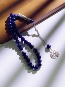 1 pieza Brazalete TASBIH de 33 cuentas de 10 mm de cuentas de vidrio verde en un solo hilo, para uso diario árabe