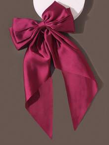1 件缎面蝴蝶结丝绸发夹，日常发饰情人节情人节发夹发夹爪夹发夹，蝴蝶结，可爱
