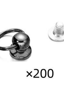 50颗8毫米耐用锌合金螺纹圆头铆钉套装，带拉环 - 非常适合DIY人造革工艺品、腰带、钱包、手提包和手机壳 - 易于安装的套装，人造革铆钉，旋转环手机壳娃娃挂耳钉DIY珠宝配件，返校艺术项目