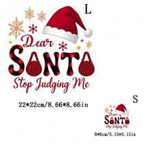 1pc/2pcs/3pcs Christmas Themed Letter & Snowflake Print Heat Transfer Patches, Washable And Iron-On, Suitable For T-Shirts, Jeans, Sweaters, Tote Bags, Pillows, Cushion Covers And Throw Pillows