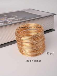 60pcs Vintage Coin Style Bangle Bracelets For Women