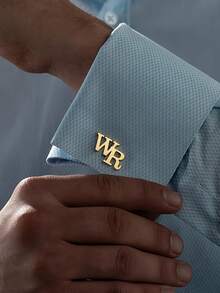 男士定制双字母袖扣，定制不锈钢袖扣，适合男士西装、衬衫、婚礼、商务、父亲节礼物 - 袖扣2 - 查看 10