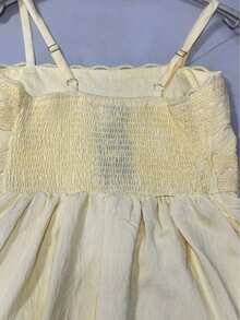 ANJO&M FASHION Short Dresses With Lace, Lined At The Back With Elastic, Size M G Gg Simple - 淡黃色 - 查看 3