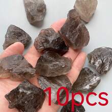 Raw Smoky Crystal Quartz, Crystal Rough Stone | Bulk Raw Crystal, Grounding Crystal, Genuine Crystal, Tea Crystal, Wholesale Crystals - Brown - View 11