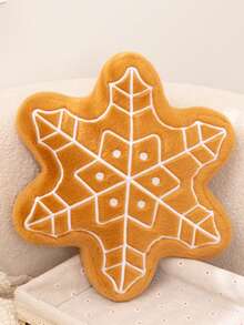 1 szt. Dekoracyjna poduszka na sofę z motywem piernikowego ludzika i domku, wzór płatka śniegu do pokoju dziewczynki