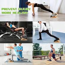 Wooden Slant Board Calf Stretcher Folded For Yoga Workout Calf Incline Board - 黑色 - 查看 8