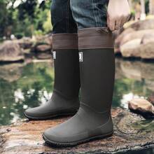 2025 High-Quality Waterproof Material Rain Boots, Adjustable Drawstring Top, Snug Fit No Leakage, Wear-Resistant Anti-Slip, Ideal For Outdoor, Rainy Day Activities - Black - View 4