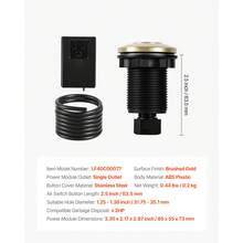 Garbage Disposal Air Switch Kit, 2.5" Sink Top Air Switch For Food Waste Disposal, Brushed Gold Stainless Steel ON/OFF Air Button For Waste Disposer - Suitable For Stainless Steel Countertops - 2.5-inch 1 Socket Gold Brush Wire - View 7