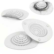 Silicone Hair Catcher Drain Cover 1PC, Suction Cup Shower Bathtub Drain Strainer, Universal Hair Stopper For Sink Tub Drain Hole, Anti-Clog Bathroom Kitchen Drain Protector White - 白色 - 查看 1
