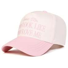 1 pièce Casquette de camionneur pour femme "YOU LOOK LIKE YOU LOVE ME", casquette de baseball personnalisée avec lettres brodées, chapeau de mode streetwear à cinq panneaux, chapeau décontracté de protection solaire pour le printemps, l'automne, les voyages et les vacances à la plage - Multicolore - Voir 16