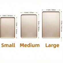 1个不粘碳钢烤盘，商用饼干烤盘，长方形烤盘，适用于蛋糕、糕点、面包 - 耐用且易于清洁 - 彩色 - 查看 4