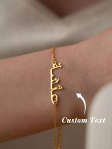 1 件个性化心形阿拉伯名字手链，定制阿拉伯名字手链，不锈钢手链，定制珠宝时尚配饰，伊斯兰女士礼物 - 彩色 - 查看 12