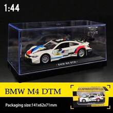 C C A 1:44 Maßstab BMW M4 DTM Druckguss Legierung Modell Auto Sammleredition mit Staubschutz und Präsentationsständer, Simulationsmodell aus Legierung, Türen können geöffnet werden, Weihnachts- und Geburtstagsgeschenk für Kinder