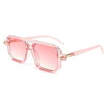 Vintage Square 70s Flat Aviator Fashion Glasses Women Men Classic Retro Stylish Frame Glasses ,Vacation Gift Party Driving Outfit Matching, Suitable For Various Face Shapes To Participate In Different Occasions.CK2622 - 010 Tròng kính trong suốt màu hồng và màu hồng chuyển sắc - Xem 8