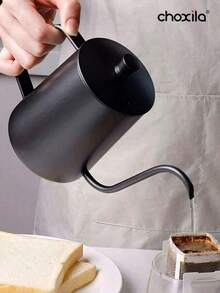 choxila 1pc Black Stainless Steel Coffee Pot, Pour-Over Coffee-Specific Kettle, Espresso Tool, Teapot, Water Kettle, 350ml/12oz & 600ml/20oz, Suitable For Daily Use, Saudi National Day Gifts, Courtyards And Coffee Shops - Coffee Maker - View 4