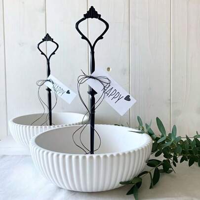 大号圆形条纹硅胶模具 - 多用途 DIY 工艺储物容器和桌面装饰，适用于树脂和石膏