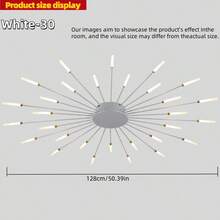 Đèn trần pháo hoa Starburst hiện đại, tùy chọn 28/30/42 bóng, 3 màu điều chỉnh độ sáng, vàng đen trắng, đèn gắn sát trần cho phòng khách phòng ngủ hành lang trang trí nhà cửa - Nhiều màu - Xem 14