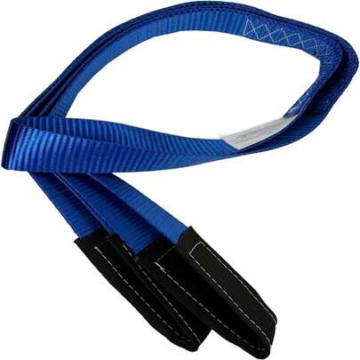 1Pack 2 "X6' Tow Strap With Reinforced Loops Vehicle Rvery Rope 10,000 Pound Breaking Strength 2 Inch 6 Feet Lift Sling Strap,Blue,19069332