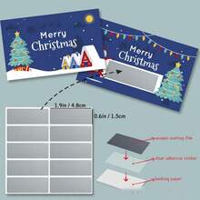 50pcs Christmas Green Scratch Cards, Blue Surprise Scratch Cards With Christmas Tree, Santa Claus Patterns, Party Prizes, Including Lucky Scratch Stickers, Cartoon Christmas Scratch Cards For Christmas Events, Handwritten Scratch Prize Cards For Students, Small Surprise Gifts For Christmas Parties