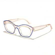 New Retro Cat Eye Blue Light Blocking Glasses Unisex Color Block Prescription Eyeglasses