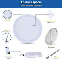 Lampara LED De Techo De 18W Con Luz Blanca - Blanco - Ver 7