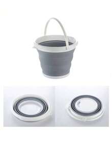 1 Portable Foldable Plastic Silicone Bucket, Foldable Car Wash Basin, Large Capacity Fishing Bucket, Household Water Storage Bucket, Home Bathroom Decoration For Summer