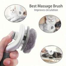 1pc Pet Hair Remover Brush, Gentle Pet Hair Treatment, One-Click Pet Hair Removal Brush, Suitable For Dog And Cat Grooming - Multicolor - View 1