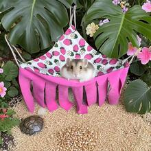 Small Animal Hideaway& Hammock, Cozy House With Roof For Small Pets To Sleep And Hide - Washable Pet Cave& Hideout Corner, Hanging Hammock Hideout Bed, Cage Accessories For Guinea, Hamster, Rat, Glider, Squirrel, Ferret, Kitten, Squirrel, Chinchilla