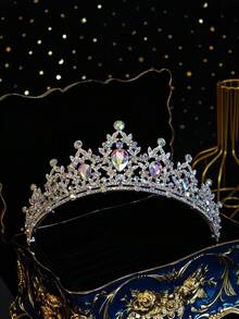 1 chiếc vương miện công chúa kèm phụ kiện đội đầu, băng đô đính pha lê, phù hợp cho phụ nữ và bé gái, phụ kiện cô dâu dự tiệc cưới. - Nhiều màu - Xem 13