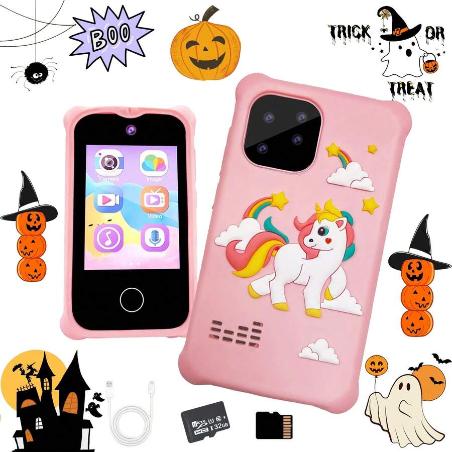 Kids Smart Phone For Girls Gifts Toddler Holiday Birthday Gift For Age 3 4 5 6 Year Old, Kids Cell Phone Toy With Touchscreen, Dual Cameras, Learning, Music Player, Games,Travel Toy Preschool Learning Toy For Kids